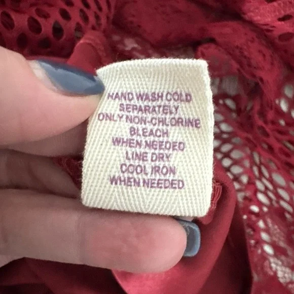 Altar'd State Mariska Brick Red Lace Semi-Sheer Embroidered Maxi Dress Womens L - Picture 14 of 14